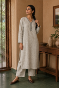Sehej Beige Khadi Kurta Set