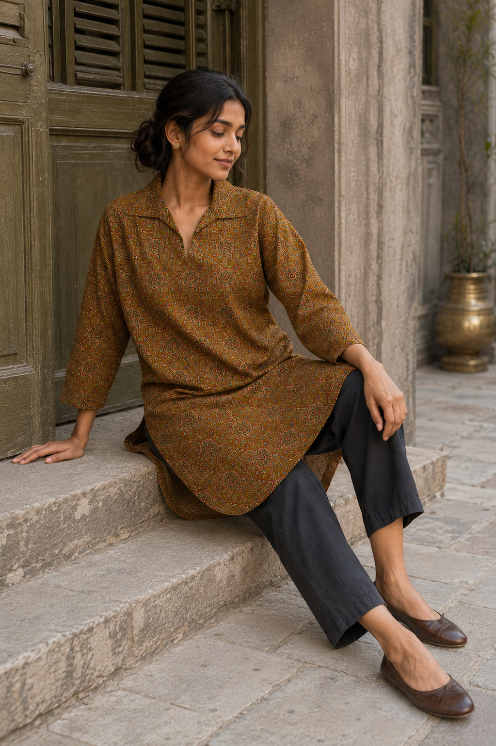 Rooh Geometric Medallion Kurta