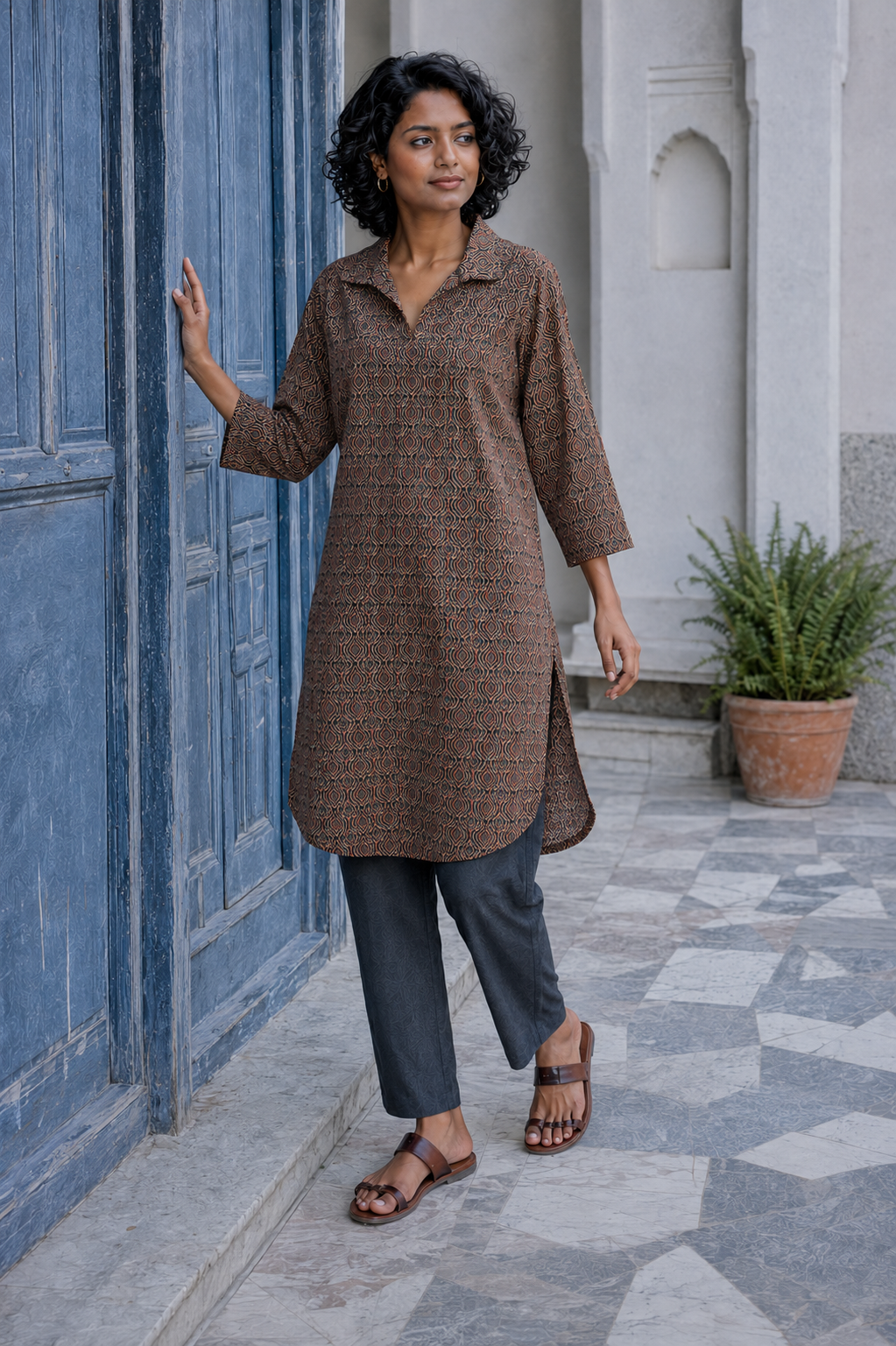 Rooh Ajrakh Kurta
