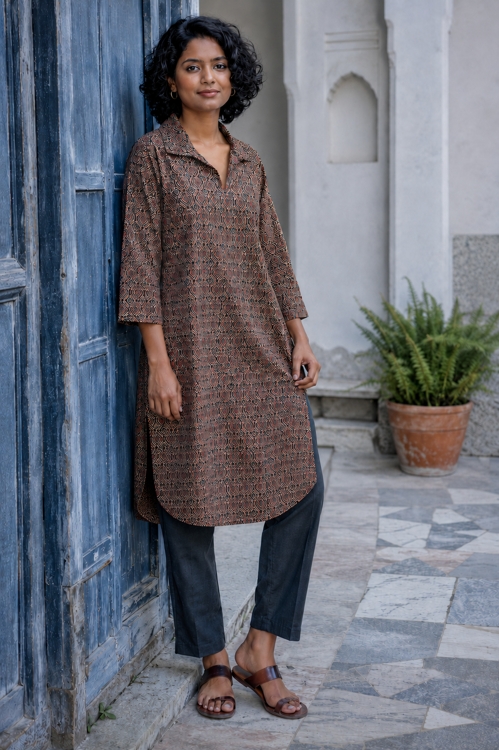 Rooh Ajrakh Kurta