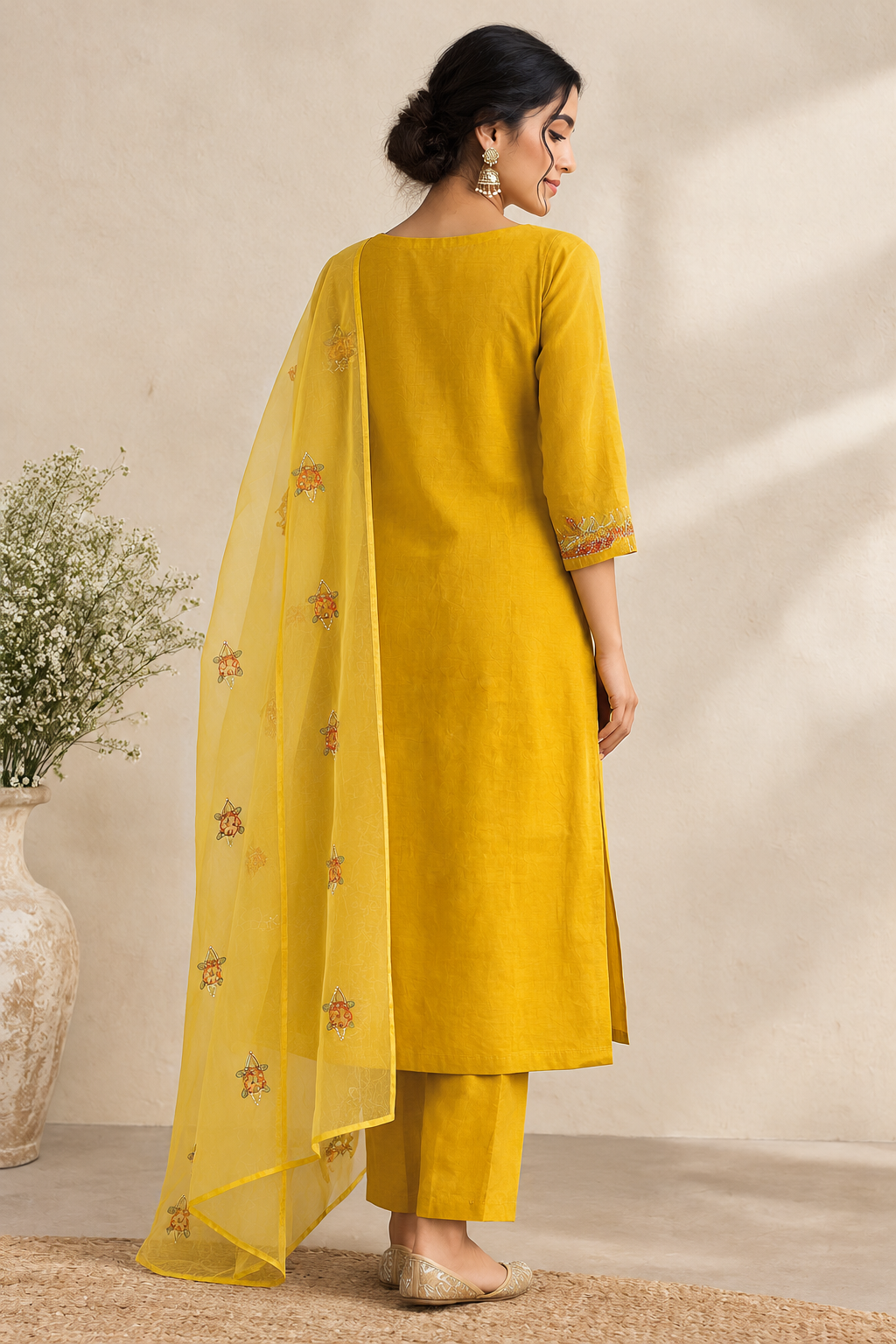 Kantha Work Kurta Set