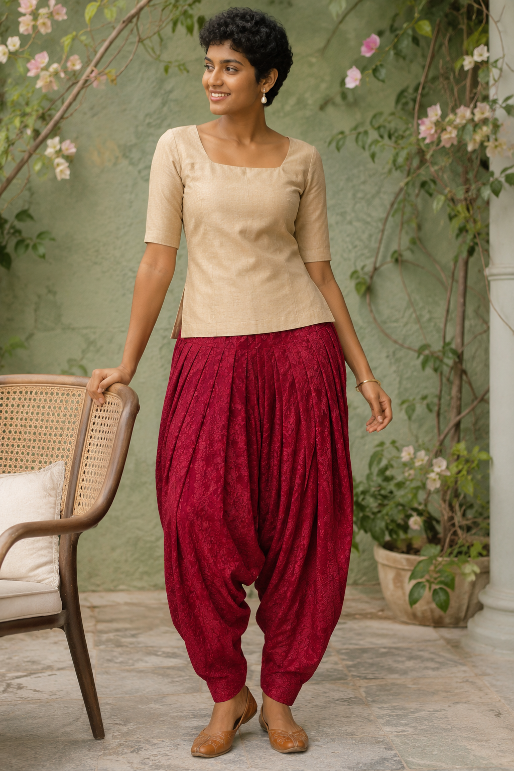 Maroon Chikankari Salwar