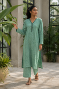 Sehej Green Khadi Kurta Set