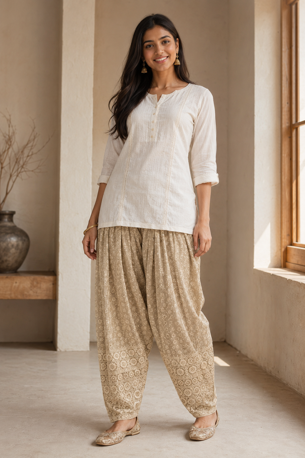 Light Brown Chikankari Salwar