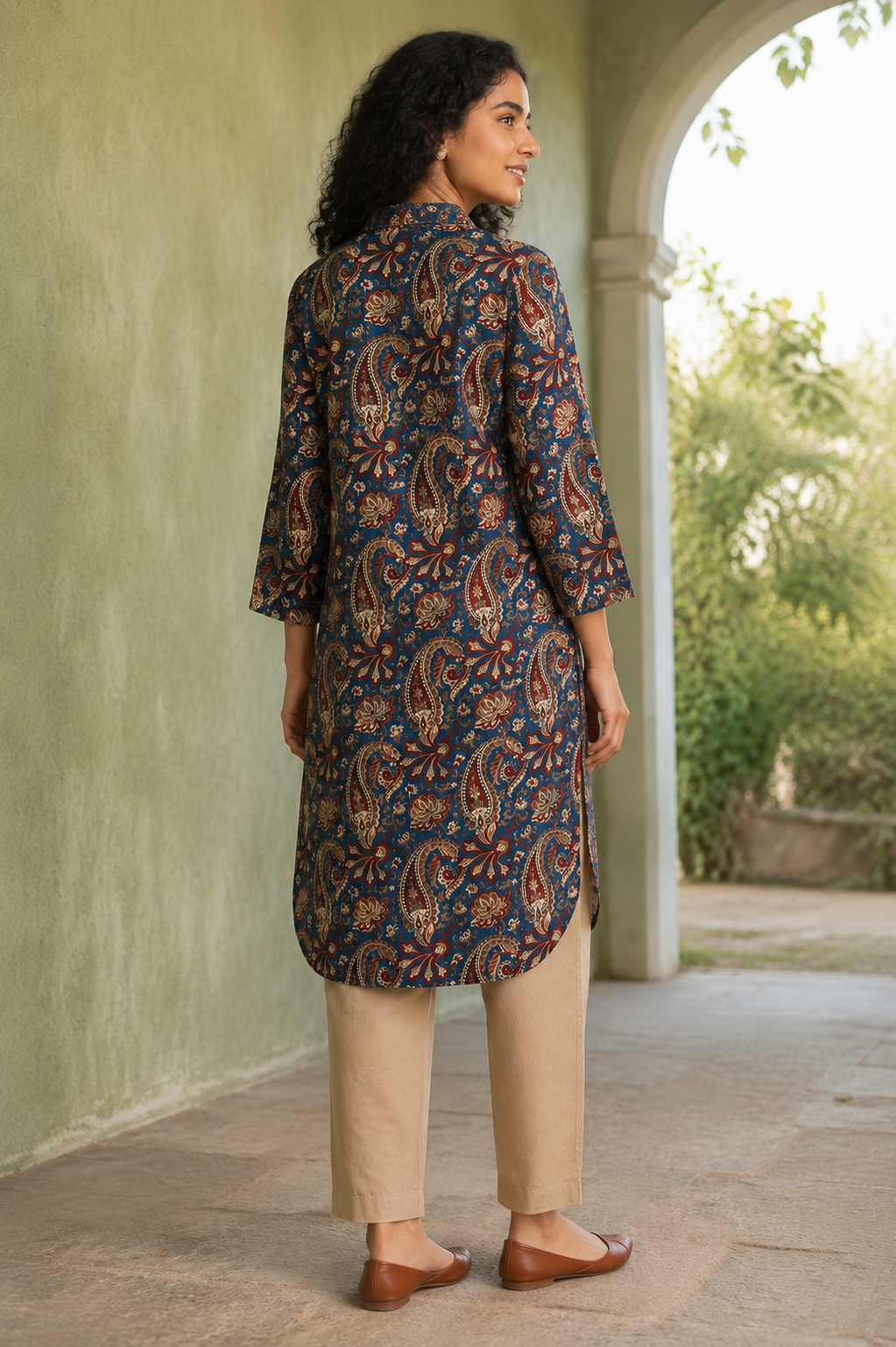 Rooh Ajrakh Paisley Print Kurta