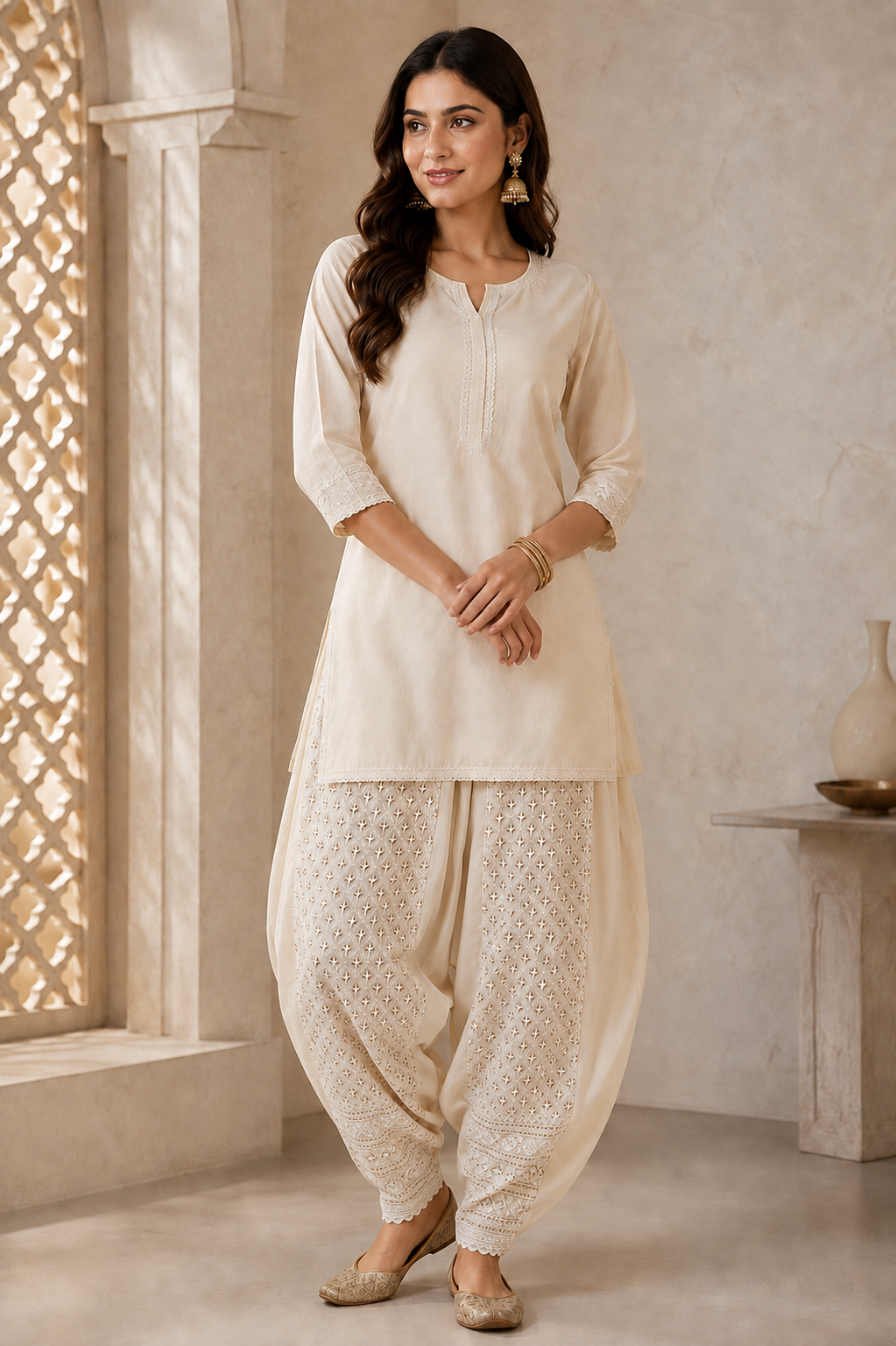 Chikankari Salwar with Sequins