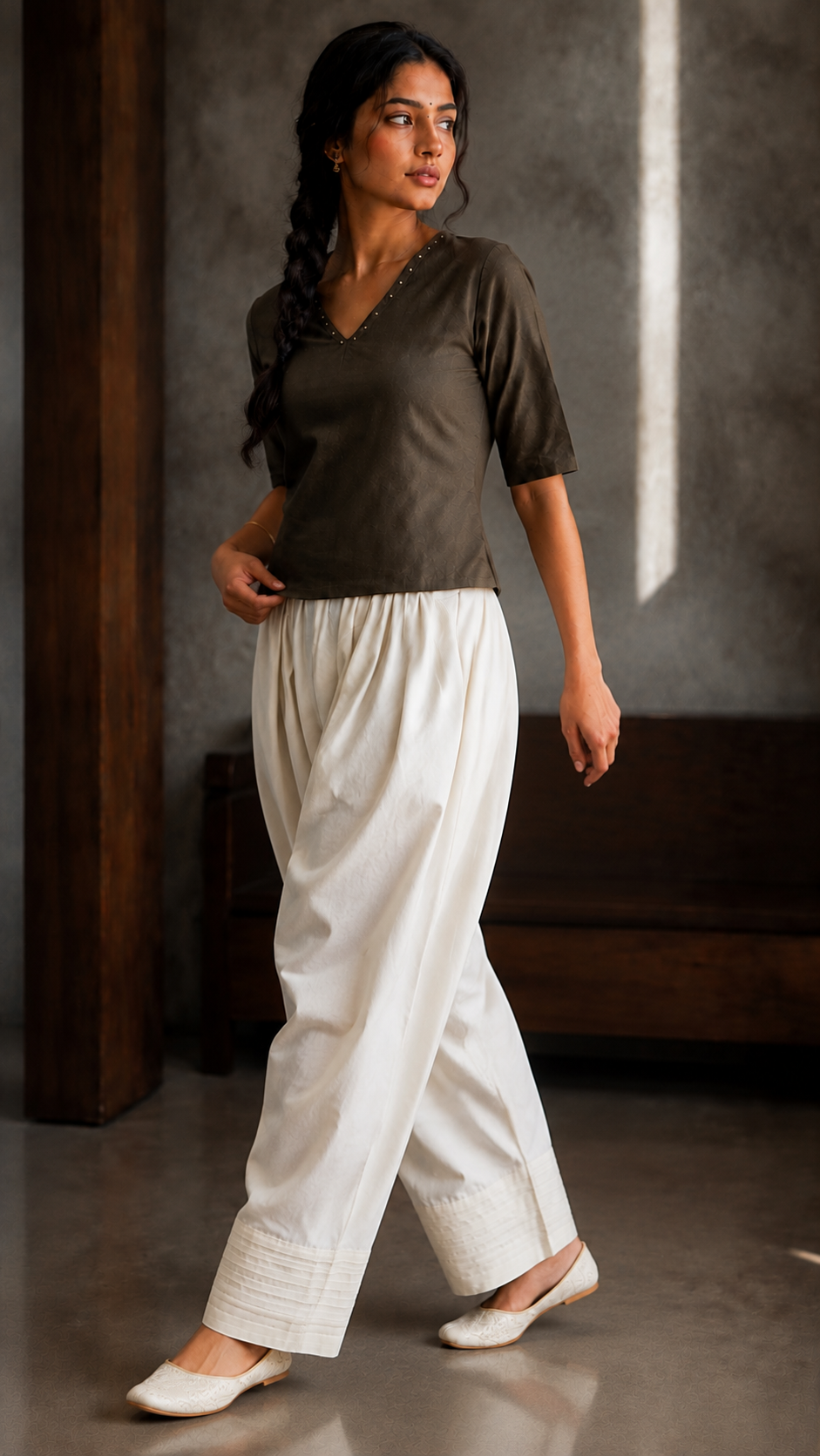 Cream Farshi Salwar