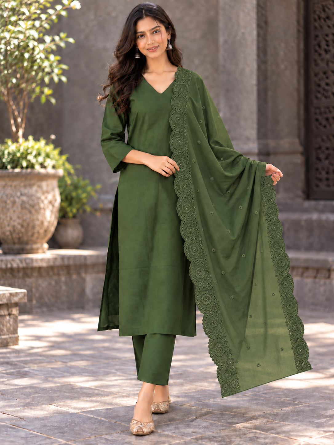 Reet Olive Kurta Set
