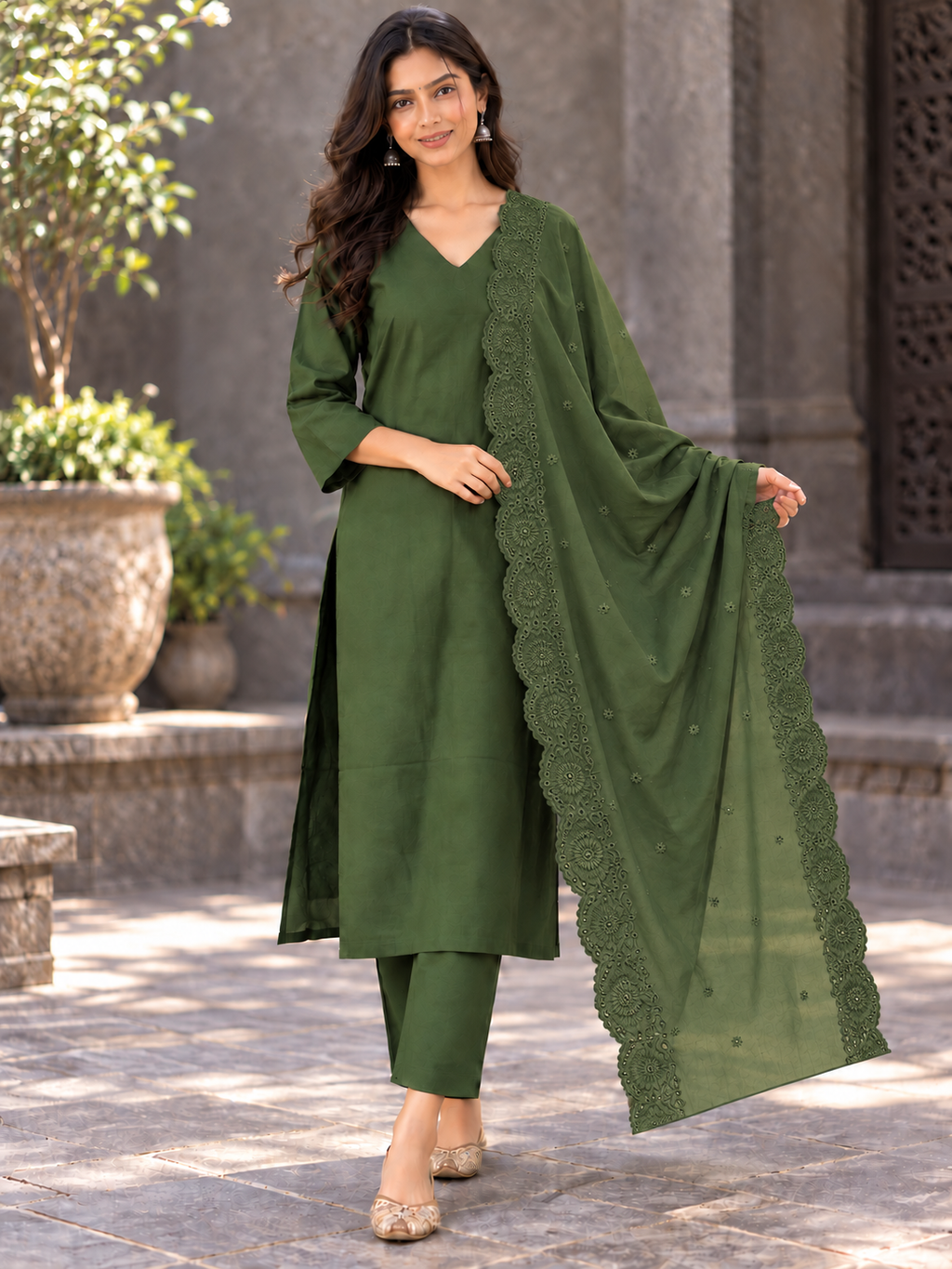 Reet Olive Kurta Set