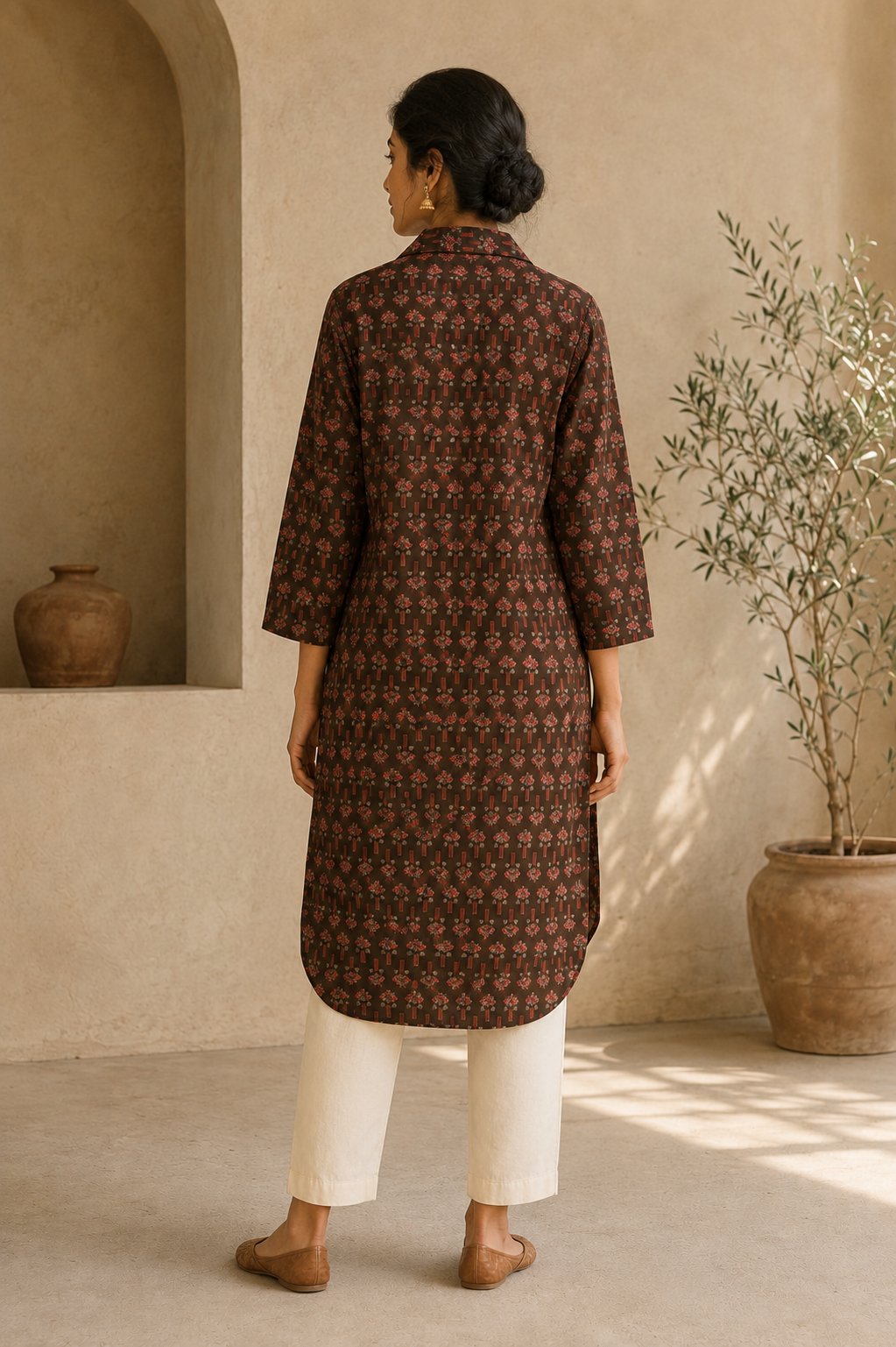 Rooh Collar Kurta - Buti Floral