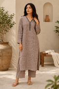 Sehej Chikoo Khadi Kurta Set