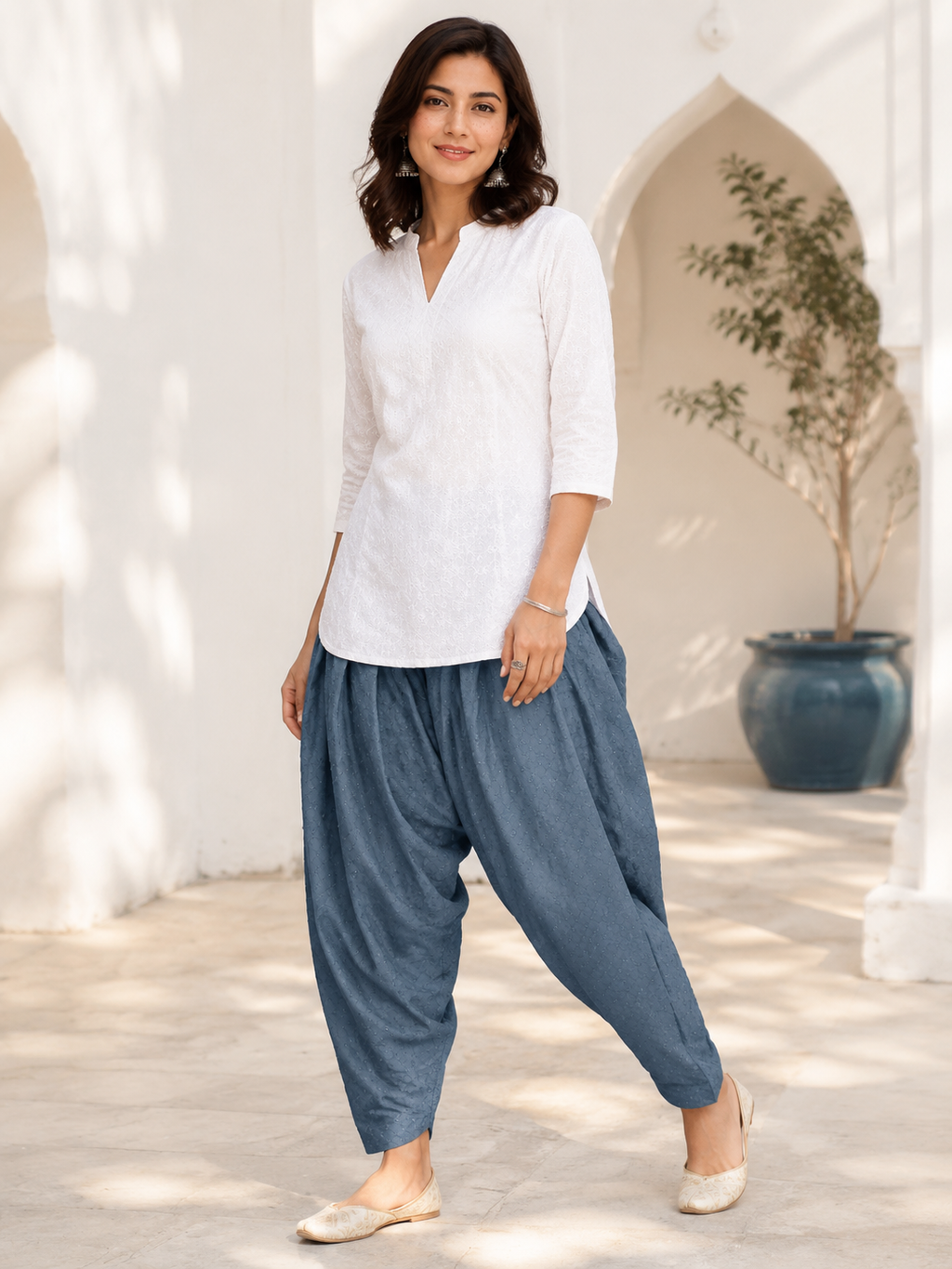 Grey Chikankari Salwar