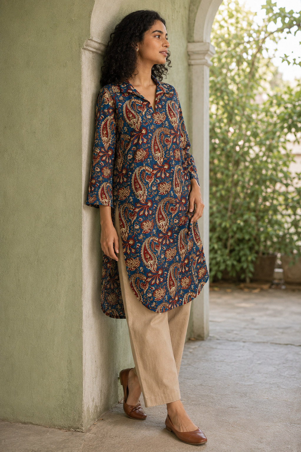 Rooh Ajrakh Paisley Print Kurta