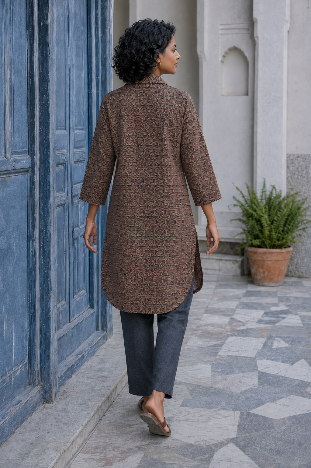 Rooh Ajrakh Kurta