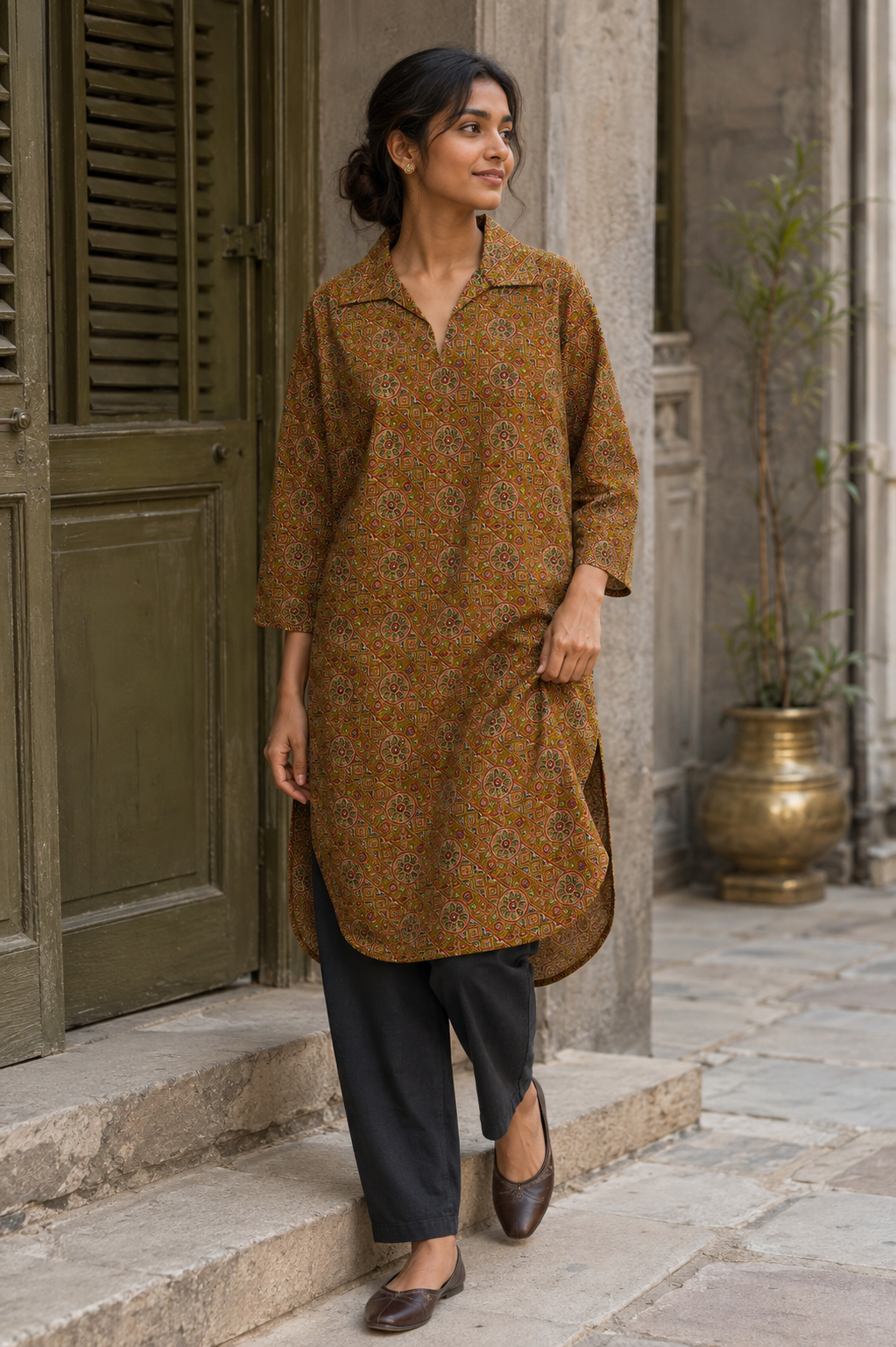 Rooh Geometric Medallion Kurta