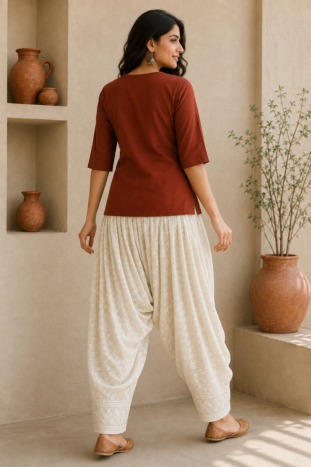 Cream Chikankari Salwar