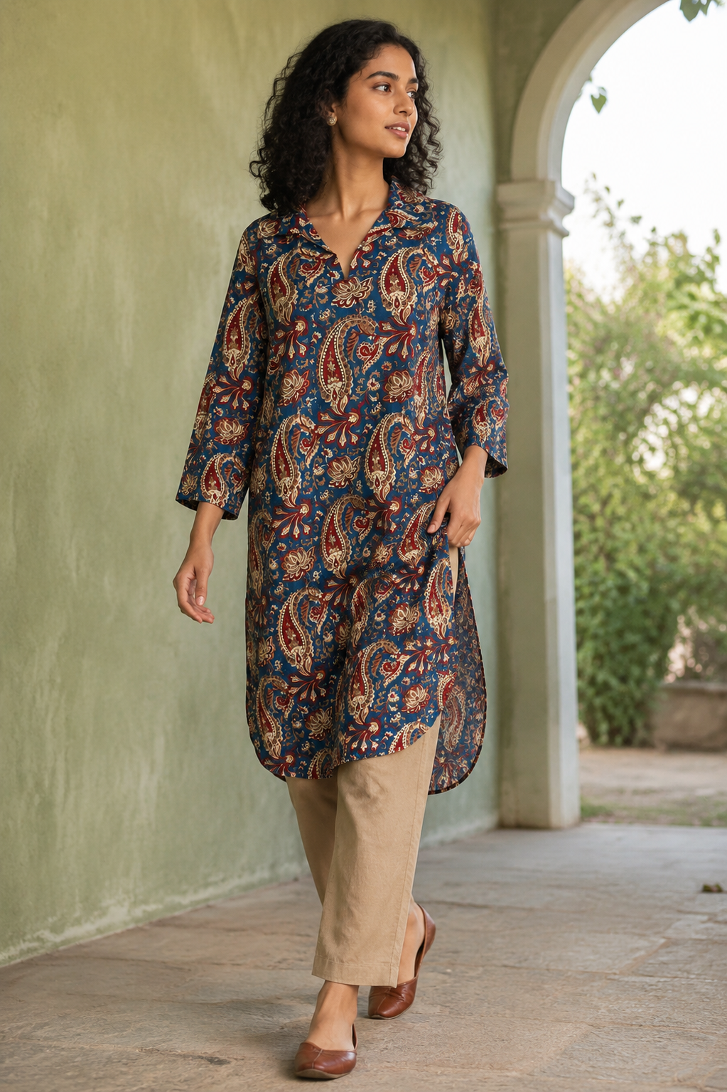 Rooh Ajrakh Paisley Print Kurta